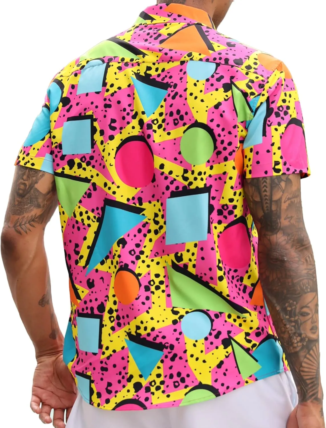 ALISISTER Men's Hawaiian Shirt Button Down Short Sleeve Shirts Funny Novelty Holiday Tops