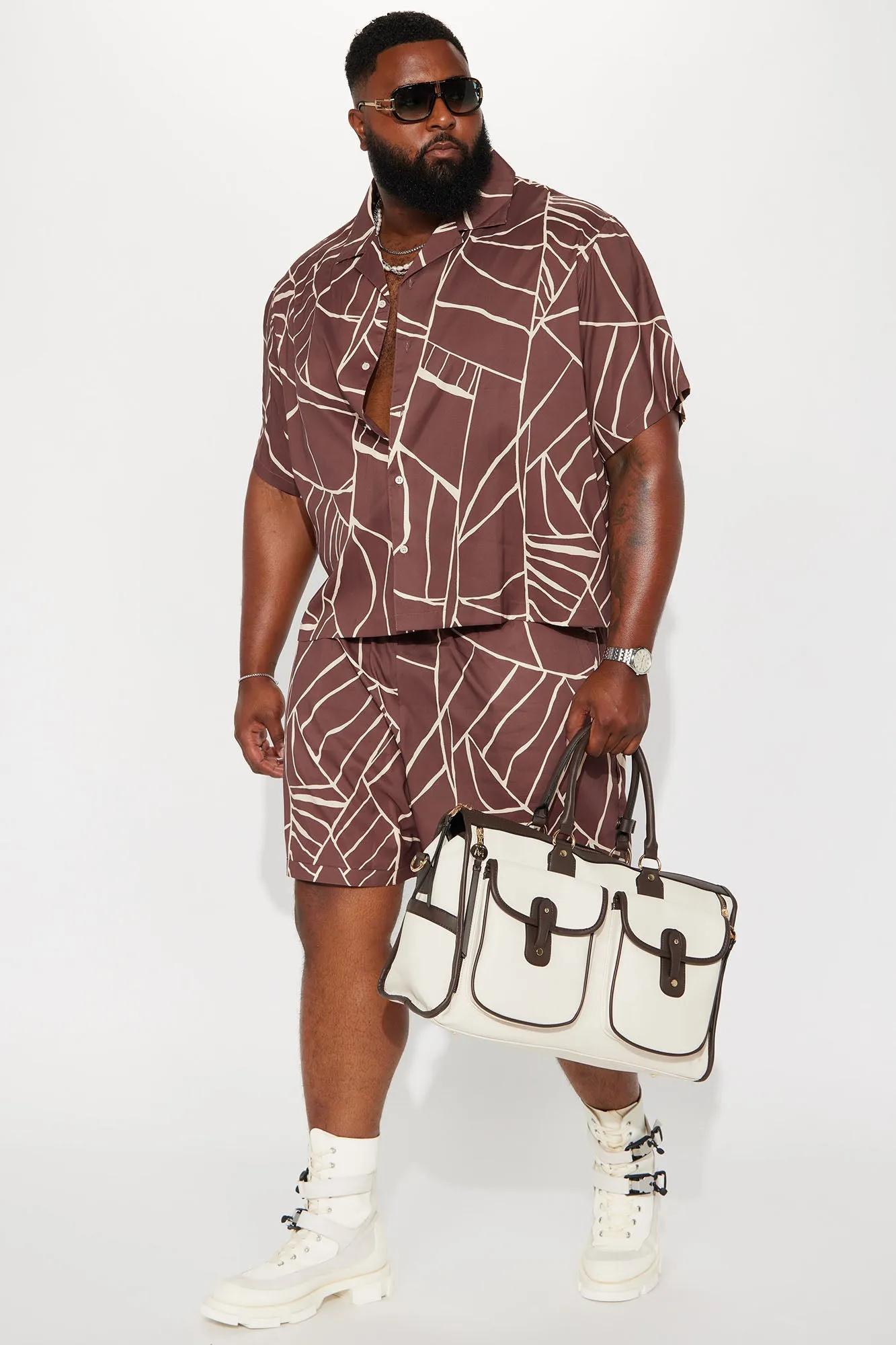 All The Way Up Cuban Shirt - Brown