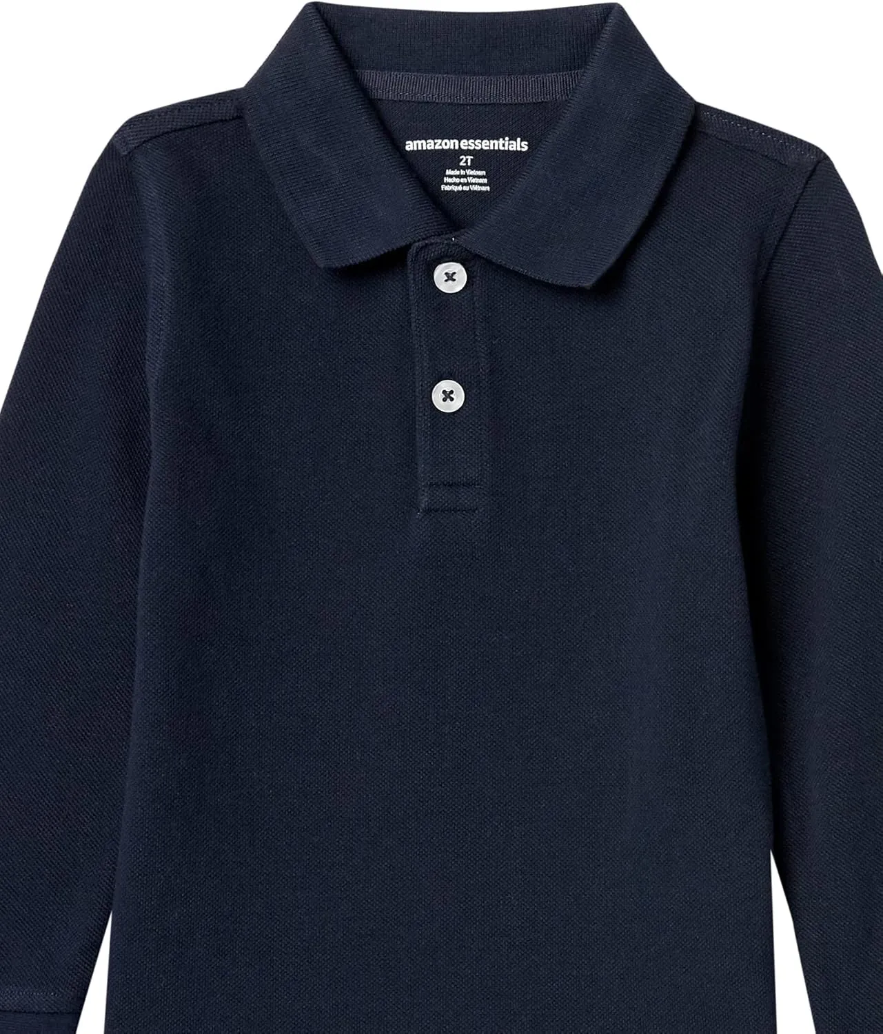 Amazon Essentials Boys and Toddlers' Long-Sleeve Pique Polo Shirts, Multipacks