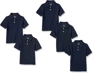 Amazon Essentials Boys and Toddlers' Short-Sleeve Pique Polo Shirts, Multipacks