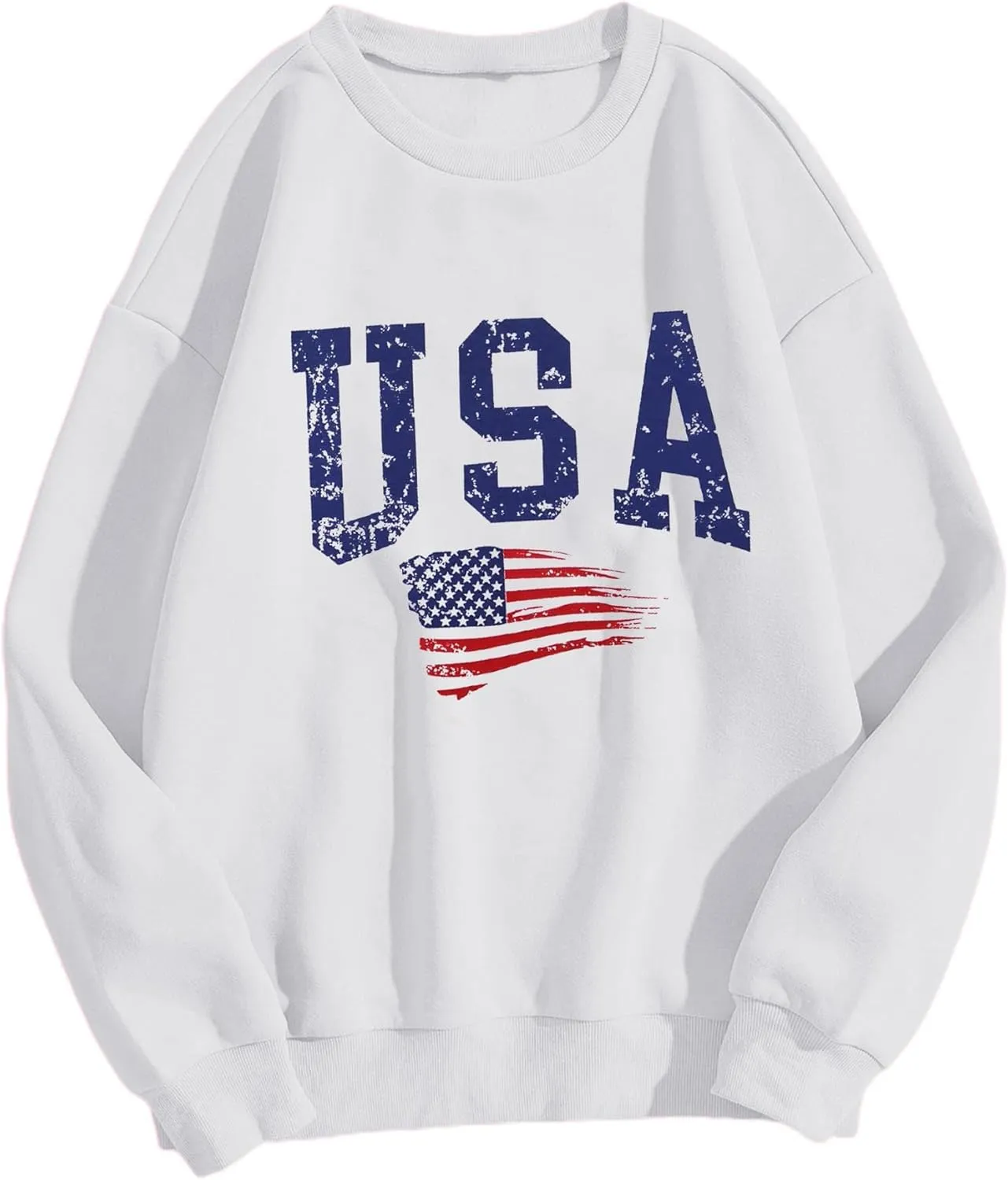 Avanova Women USA Flag Graphic Oversized Sweatshirt Crewneck Long Sleeve Pullover Shirts