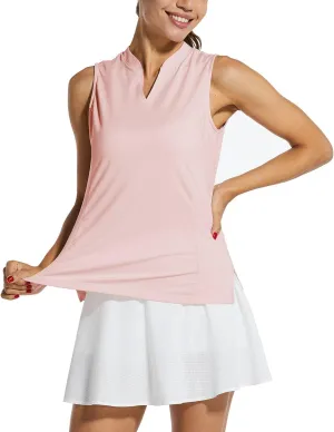 baleaf Women's Sleeveless Golf Tennis Shirts Lightweight Quick Dry V-Neck Tank