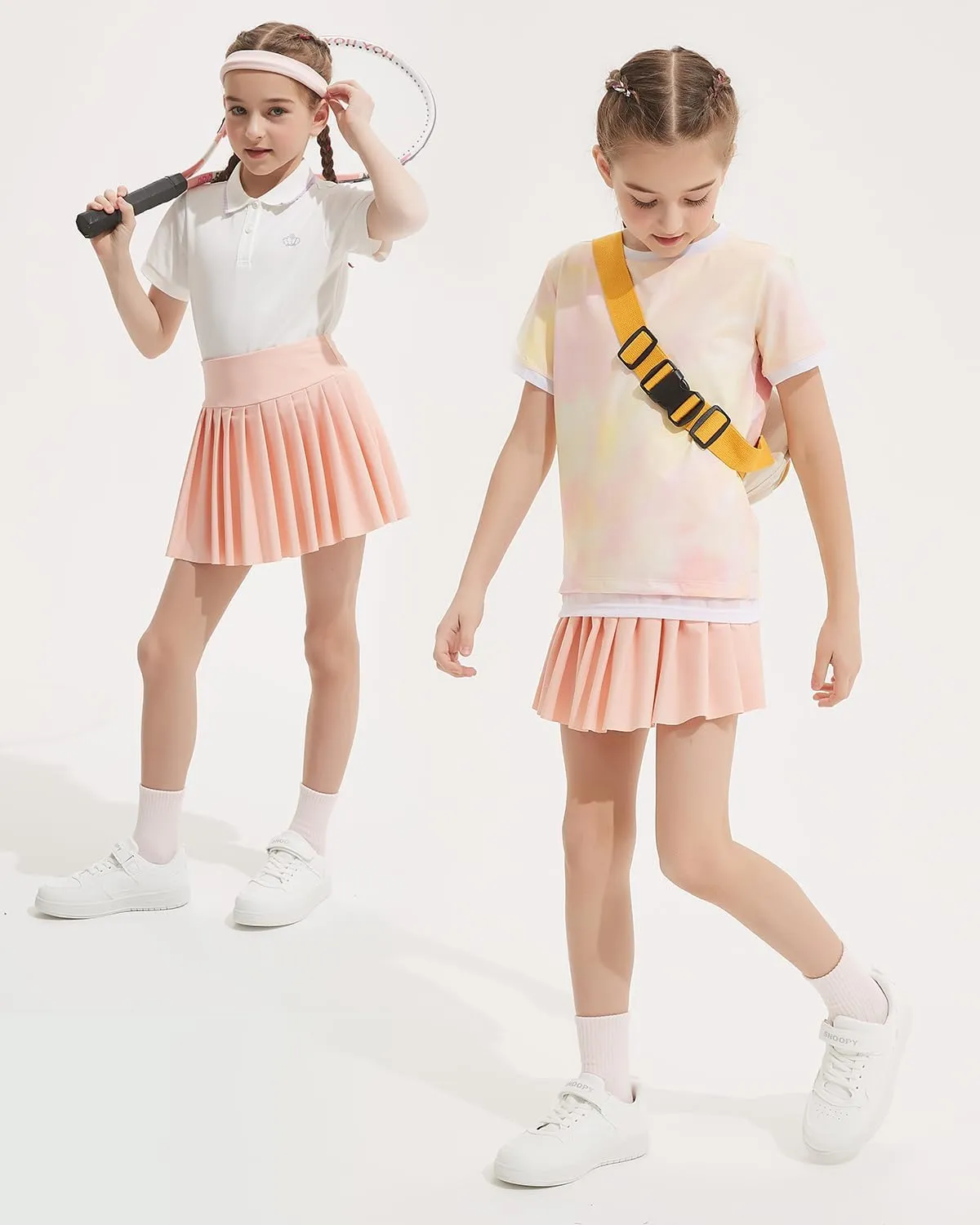BebreezChic Girl's Tennis Skirt Athletic Pleated High Waisted Kid's Mini Skort Sport Uniform with Pockets Golf Running