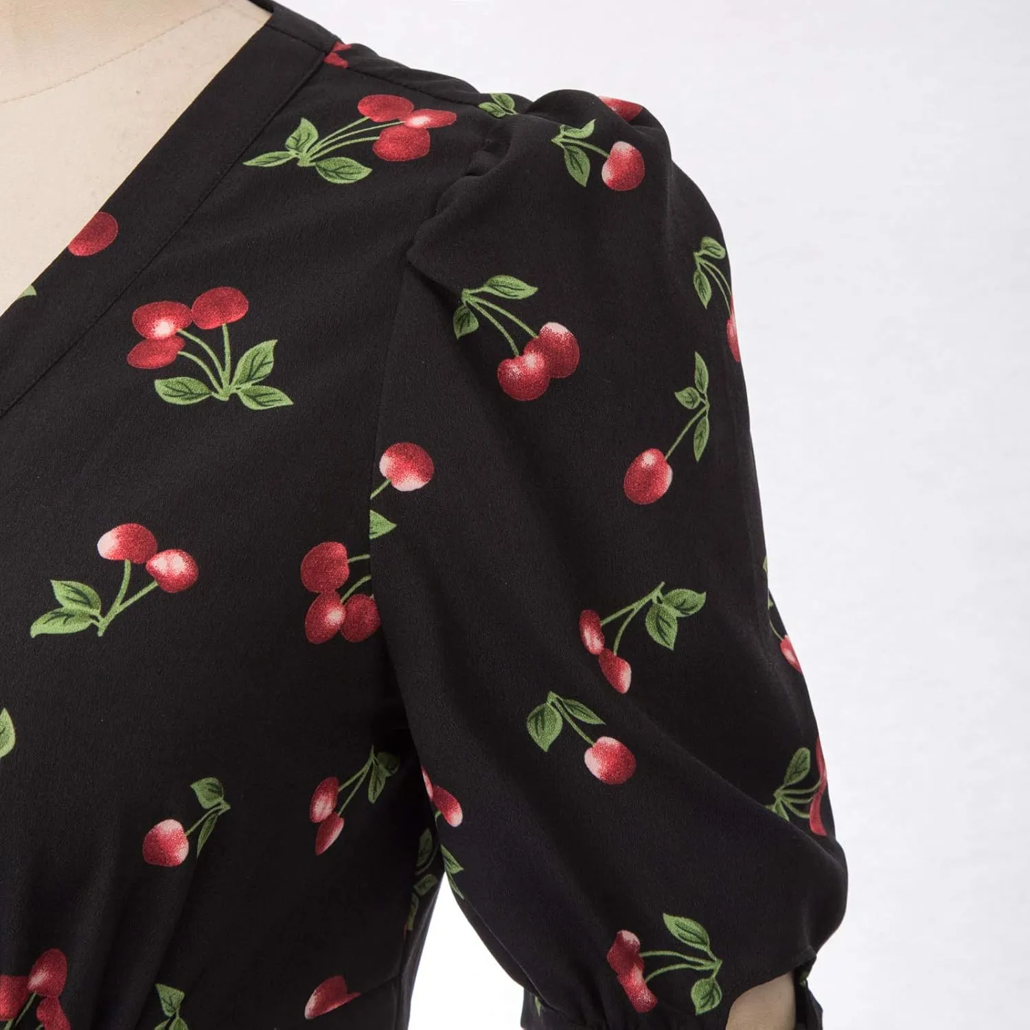 Belle Poque Women's V Neck Puff Sleeve Blouse Vintage Shirts for Women 1950s
