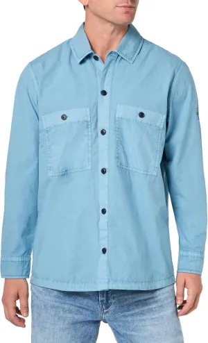 BOSS Men's Garment Dyed Twill Overshirt