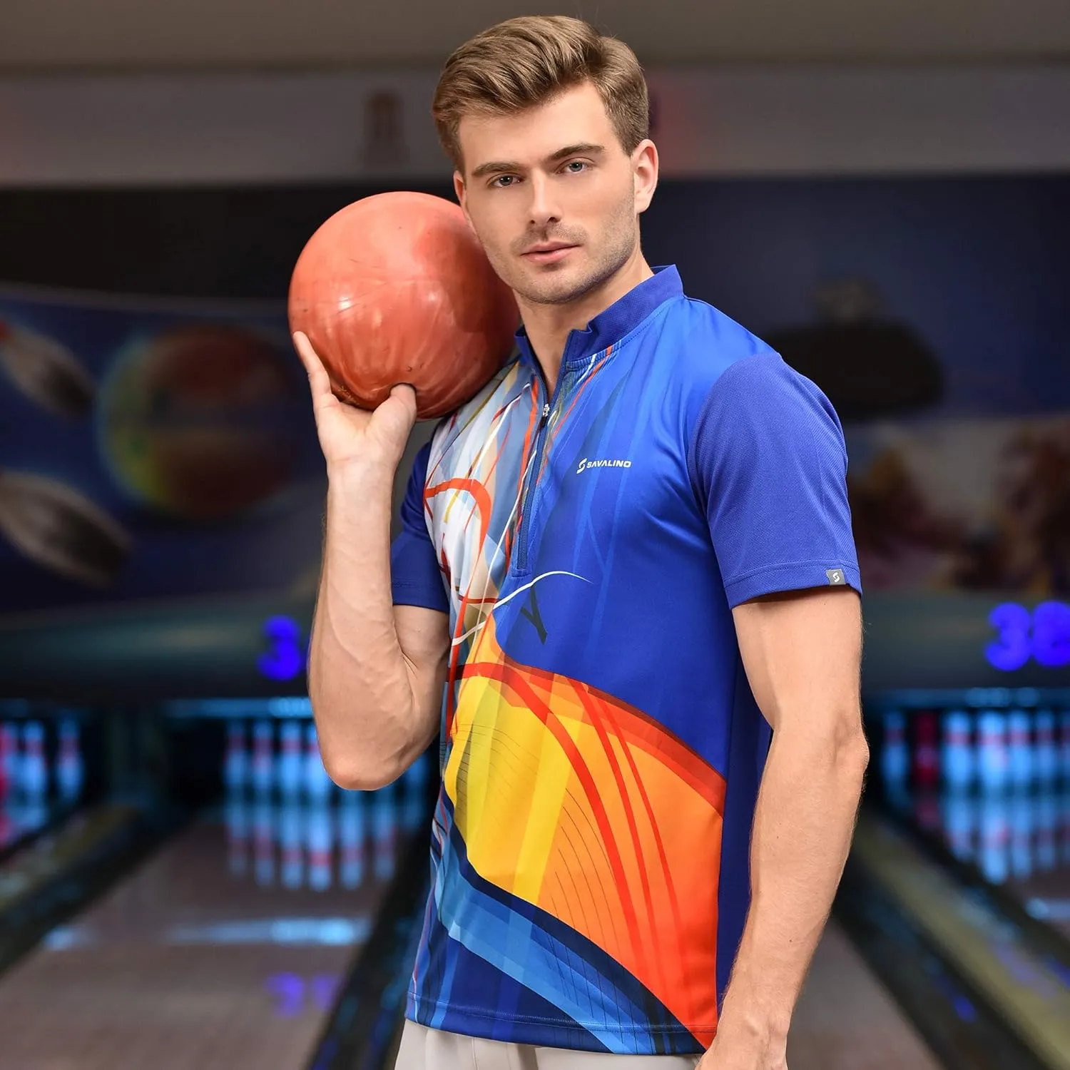 Bowling Jersey - Sublimation Shirts for Men, Quick Dry, S-6XL, Blue