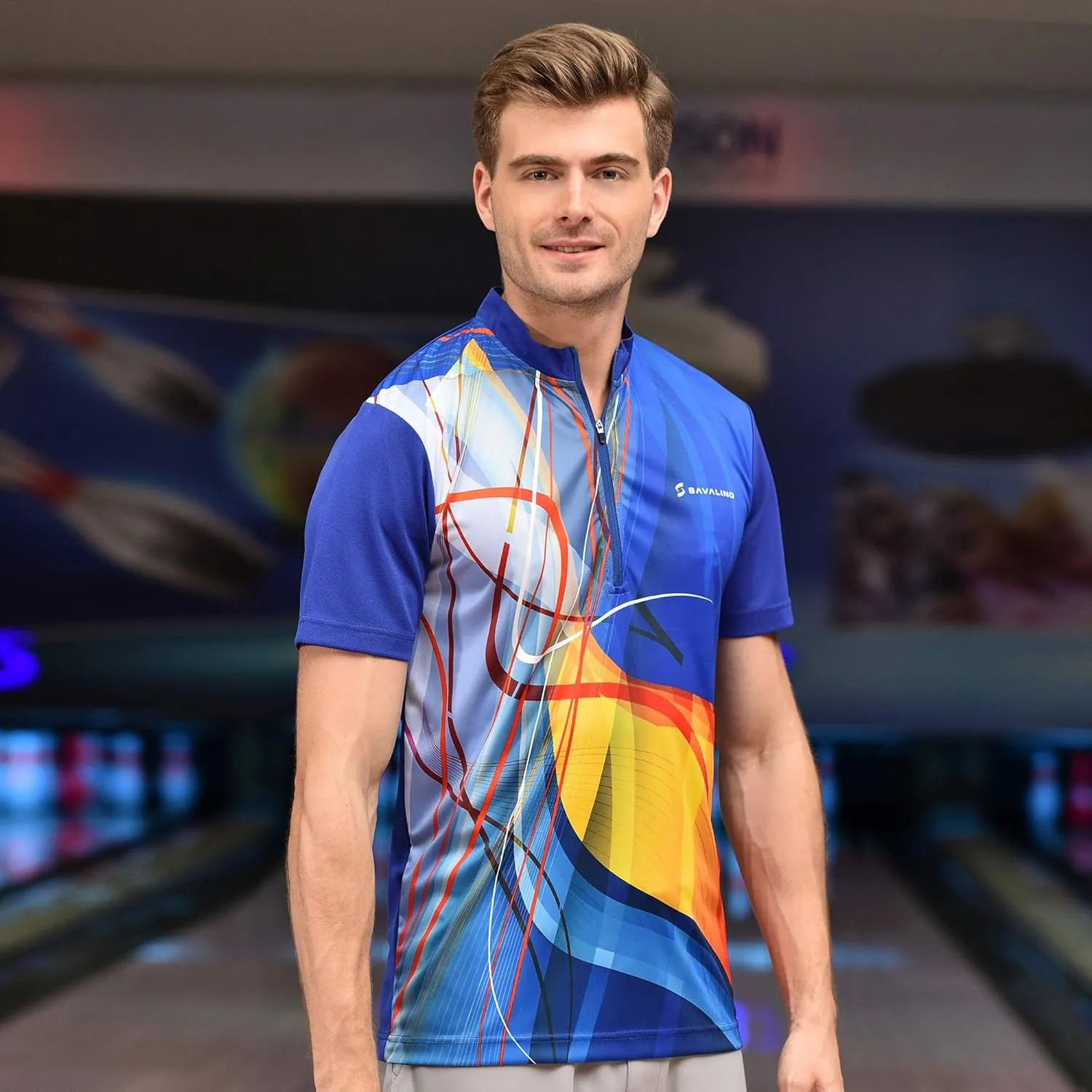 Bowling Jersey - Sublimation Shirts for Men, Quick Dry, S-6XL, Blue