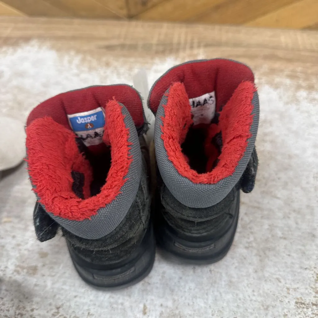 Children's Winter Boots: Black/Red-children-6T
