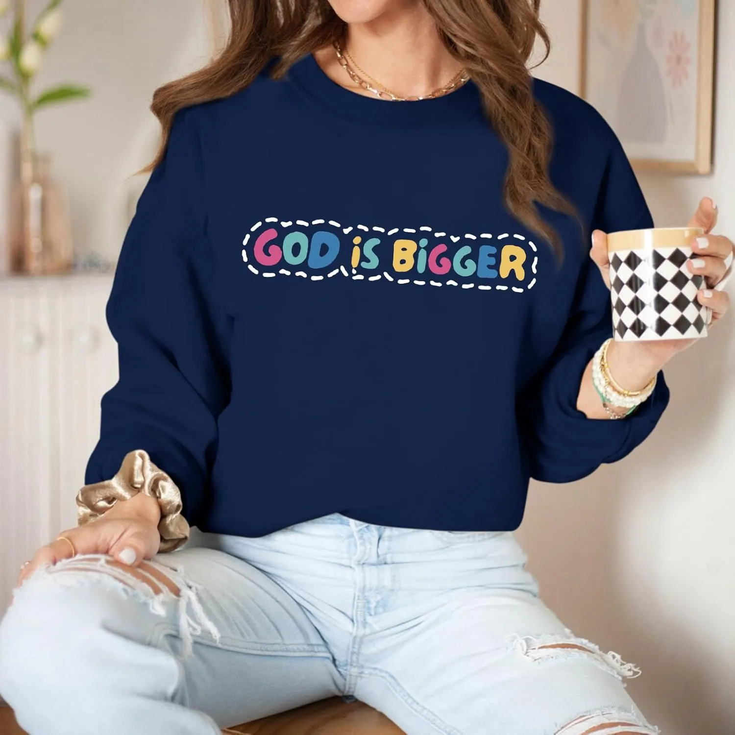 Christian Sweatshirts for Women Jesus God Faith Shirts Inspirational Religious Graphic Hoodie Loose Pullover Tops