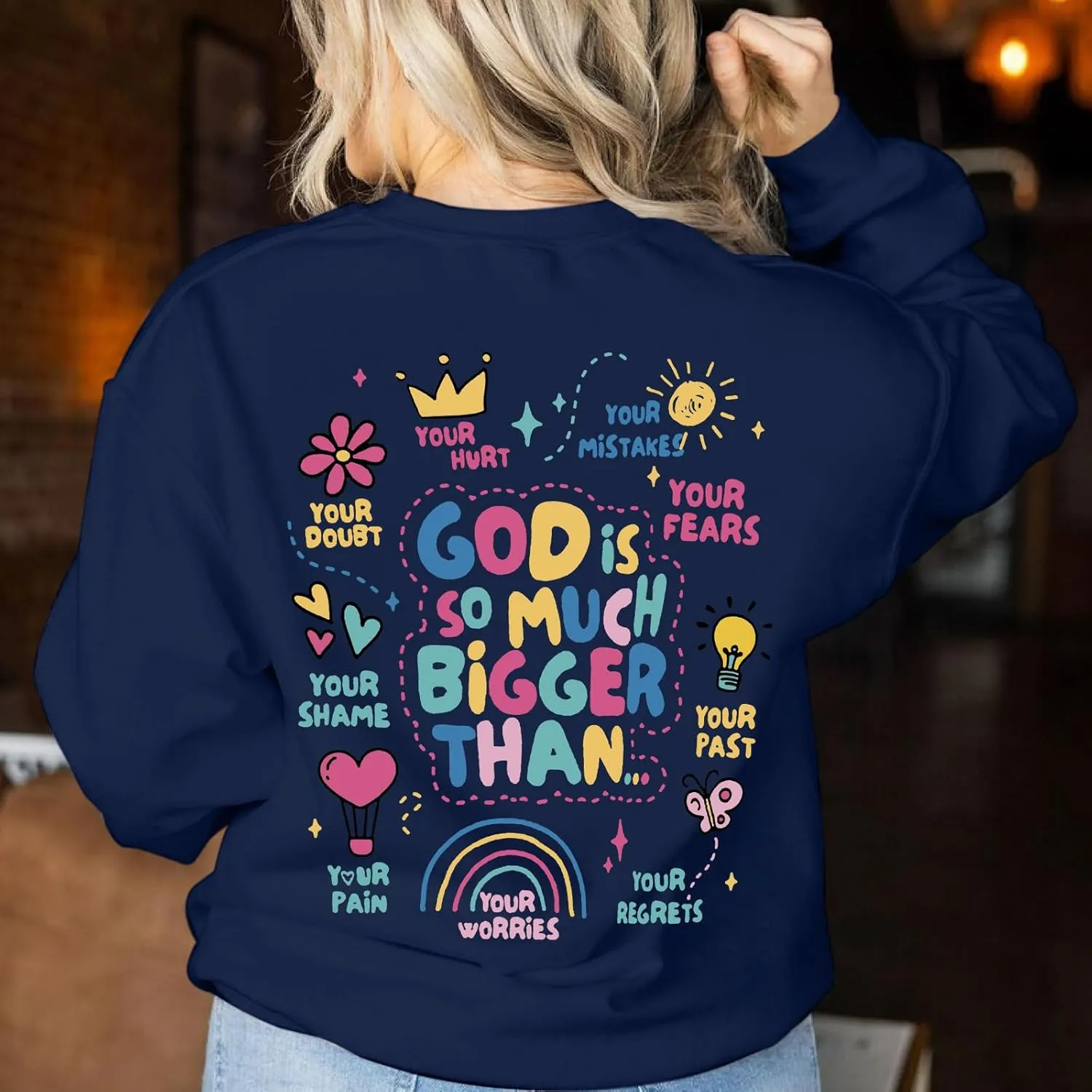 Christian Sweatshirts for Women Jesus God Faith Shirts Inspirational Religious Graphic Hoodie Loose Pullover Tops