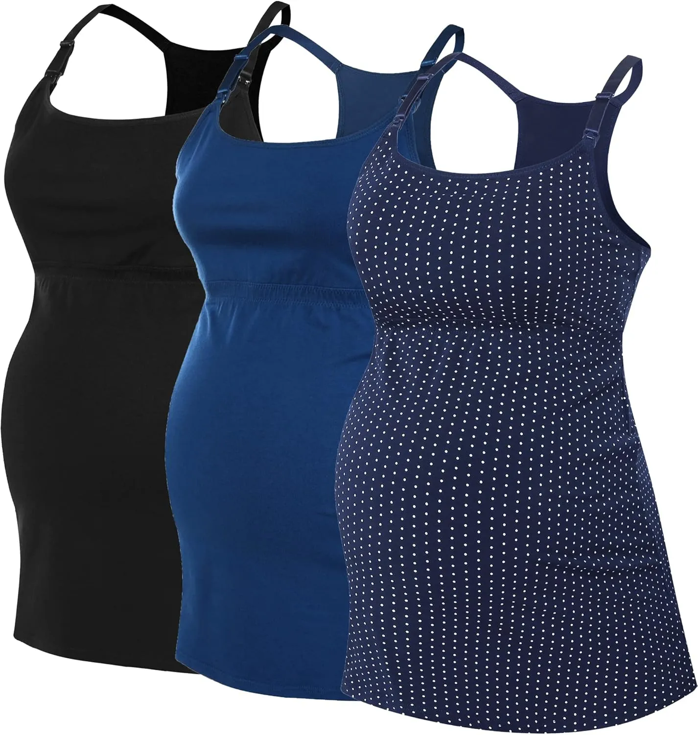 Cotton Maternity Nursing Tank Tops with Bralette Breastfeeding Shirts Pregnancy Clothes