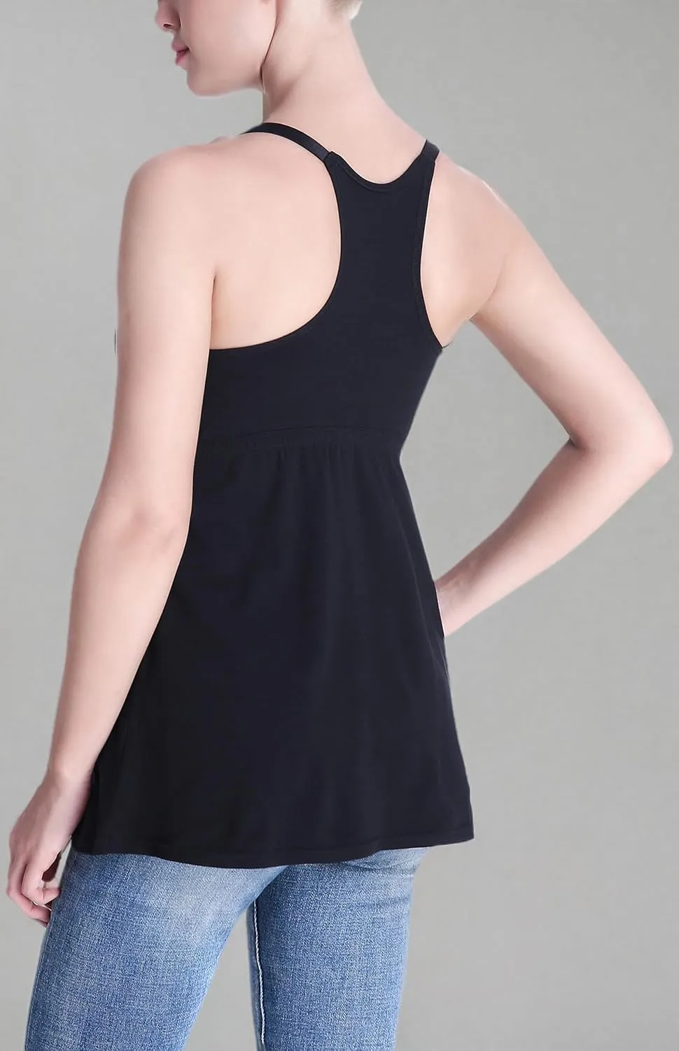 Cotton Maternity Nursing Tank Tops with Bralette Breastfeeding Shirts Pregnancy Clothes