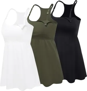 Cotton Maternity Nursing Tank Tops with Bralette Breastfeeding Shirts Pregnancy Clothes