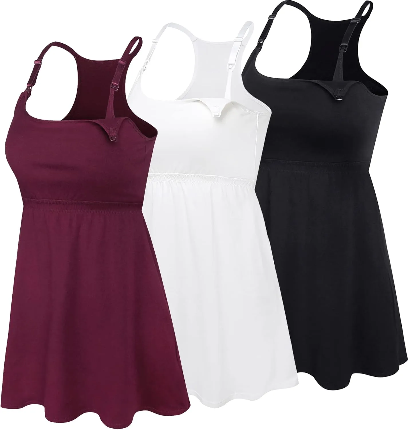 Cotton Maternity Nursing Tank Tops with Bralette Breastfeeding Shirts Pregnancy Clothes