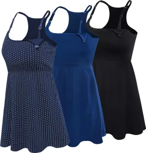 Cotton Maternity Nursing Tank Tops with Bralette Breastfeeding Shirts Pregnancy Clothes