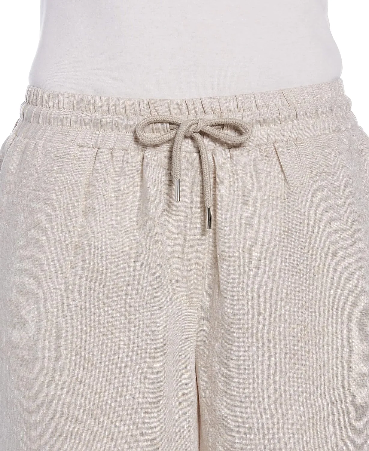 Cubavera Women's Wide Leg Drawstring Linen Pant