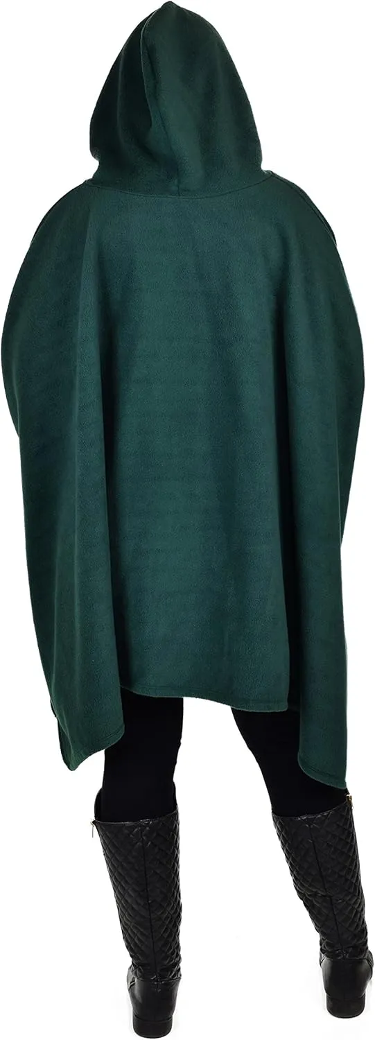 Dare2BStylish Women Poncho Style Hoodie Sweater Fleece Cover Up for Cold Weather