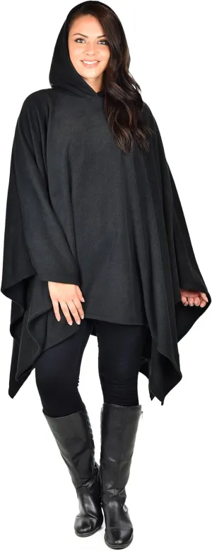 Dare2BStylish Women Poncho Style Hoodie Sweater Fleece Cover Up for Cold Weather