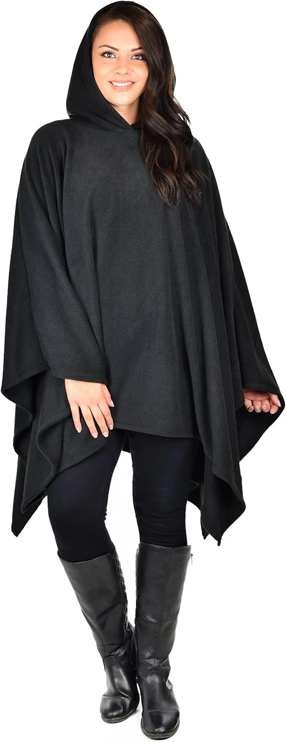 Dare2BStylish Women Poncho Style Hoodie Sweater Fleece Cover Up for Cold Weather