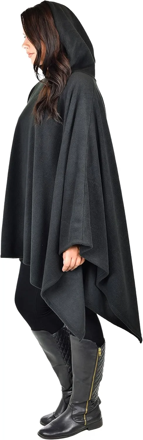 Dare2BStylish Women Poncho Style Hoodie Sweater Fleece Cover Up for Cold Weather