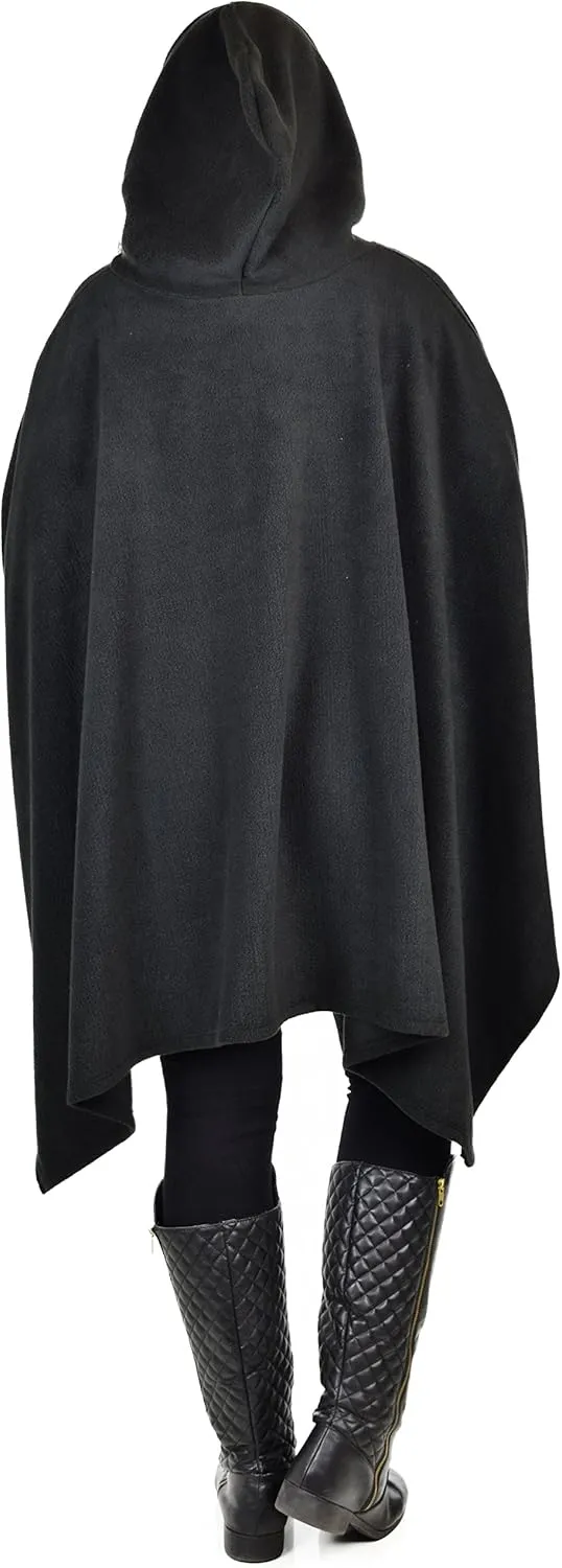 Dare2BStylish Women Poncho Style Hoodie Sweater Fleece Cover Up for Cold Weather