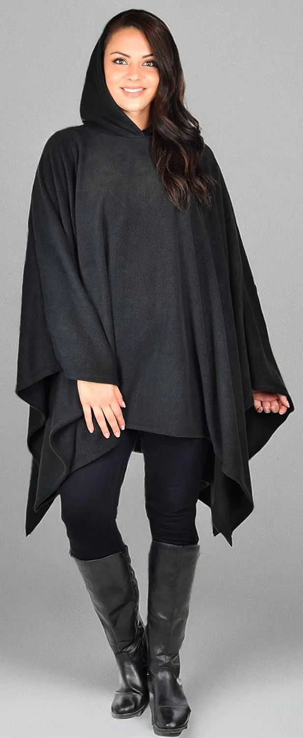 Dare2BStylish Women Poncho Style Hoodie Sweater Fleece Cover Up for Cold Weather