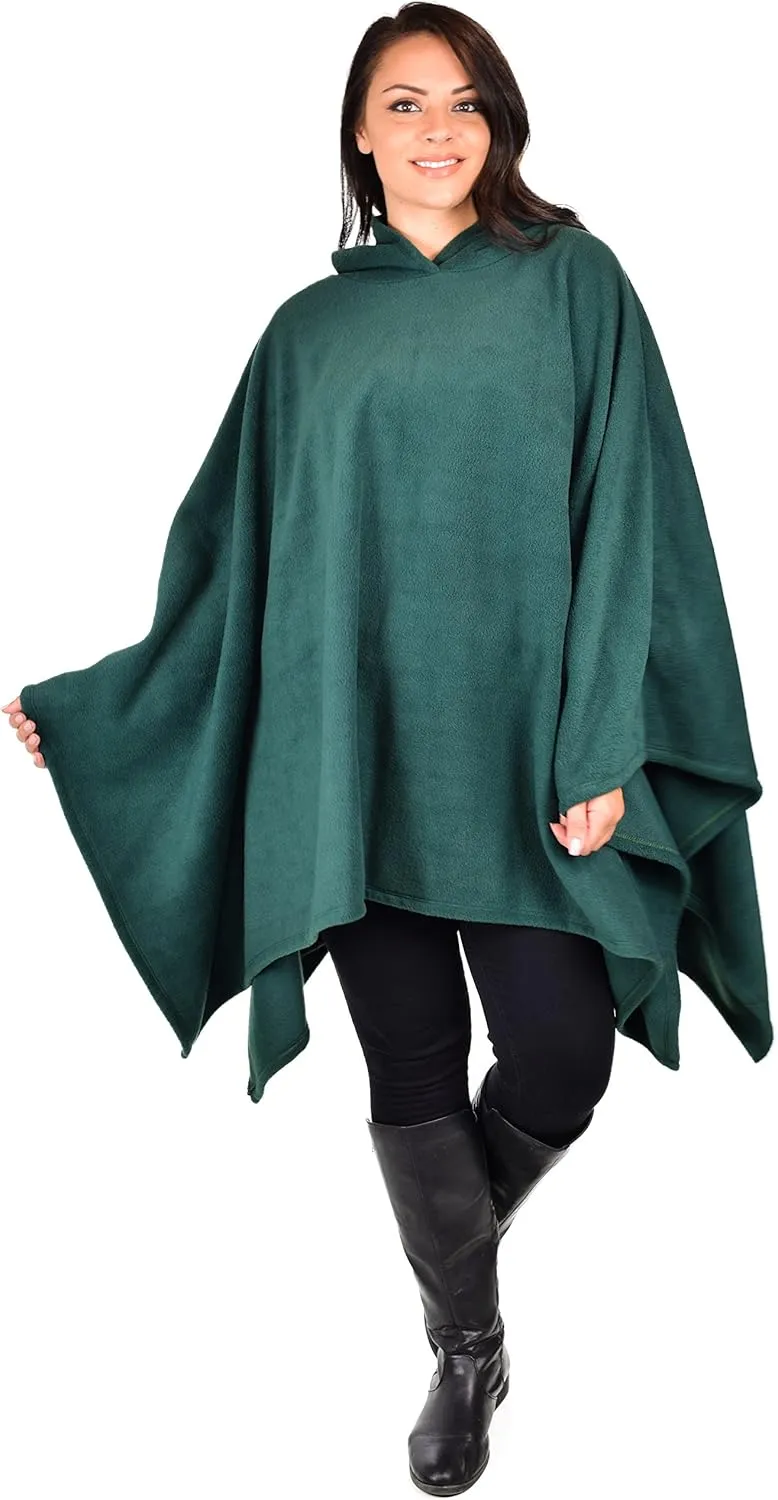 Dare2BStylish Women Poncho Style Hoodie Sweater Fleece Cover Up for Cold Weather