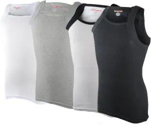 Different Touch Men's Ribbed Tank Tops Square Cut Muscle Ribbed Underwear Shirts