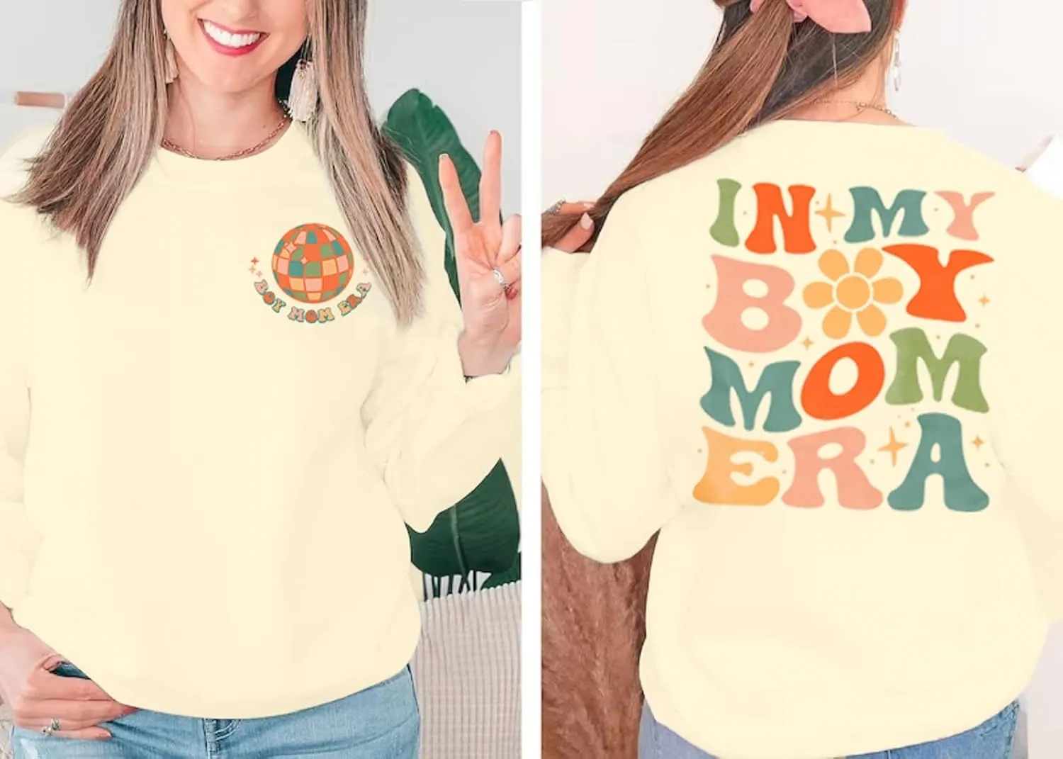 EGELEXY Mama Sweatshirt Boy Mom Shirts : Women Boy Mama Clothes Casual Mom Long Sleeve Pullover Tops