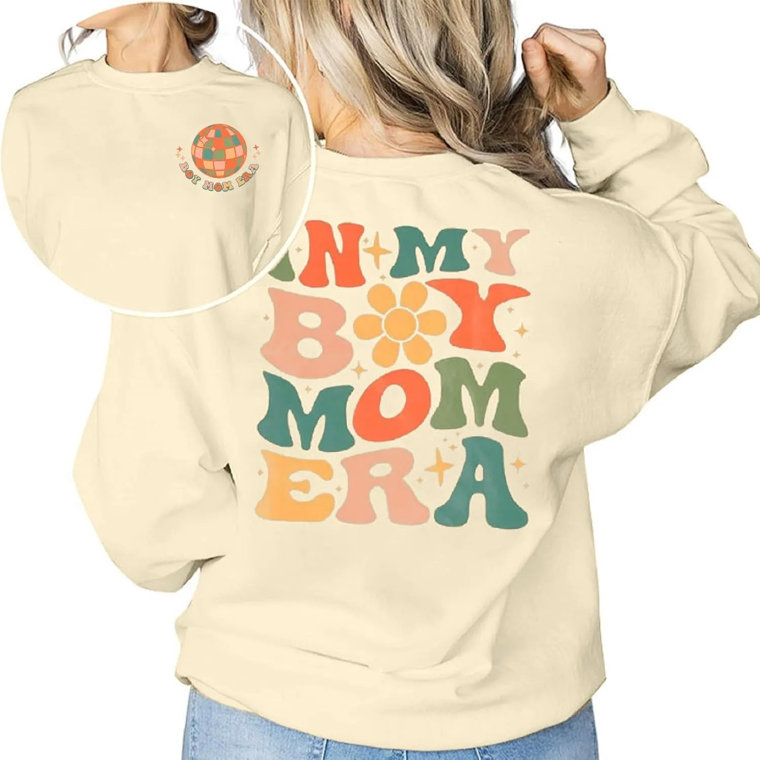 EGELEXY Mama Sweatshirt Boy Mom Shirts : Women Boy Mama Clothes Casual Mom Long Sleeve Pullover Tops