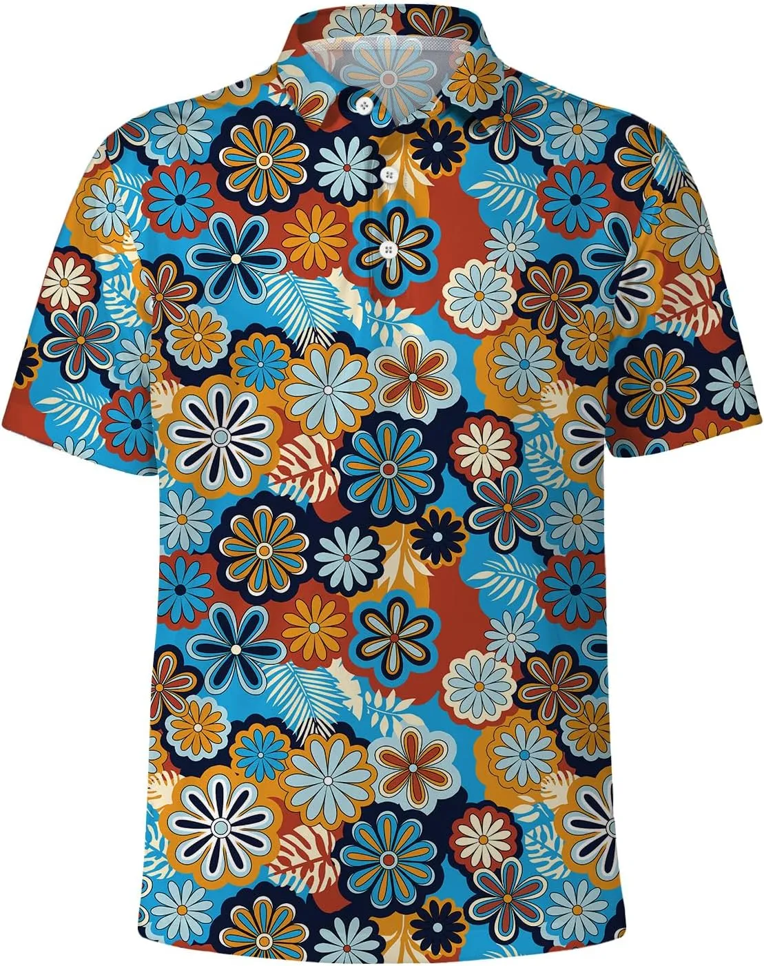 Funny Golf Shirts for Men,Funny Golf Polos for Men Short Sleeve,Mens 70s 80s Outfit Funny Hawaiian Golf Shirt