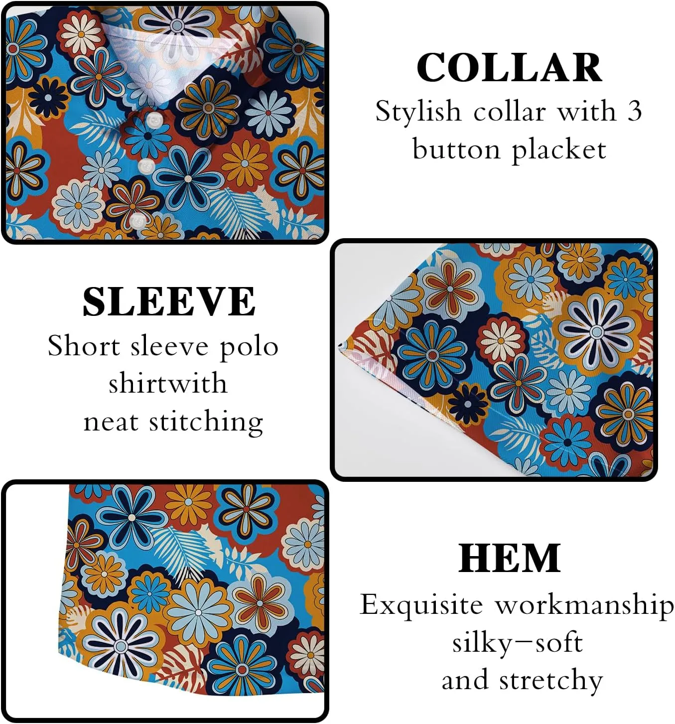 Funny Golf Shirts for Men,Funny Golf Polos for Men Short Sleeve,Mens 70s 80s Outfit Funny Hawaiian Golf Shirt