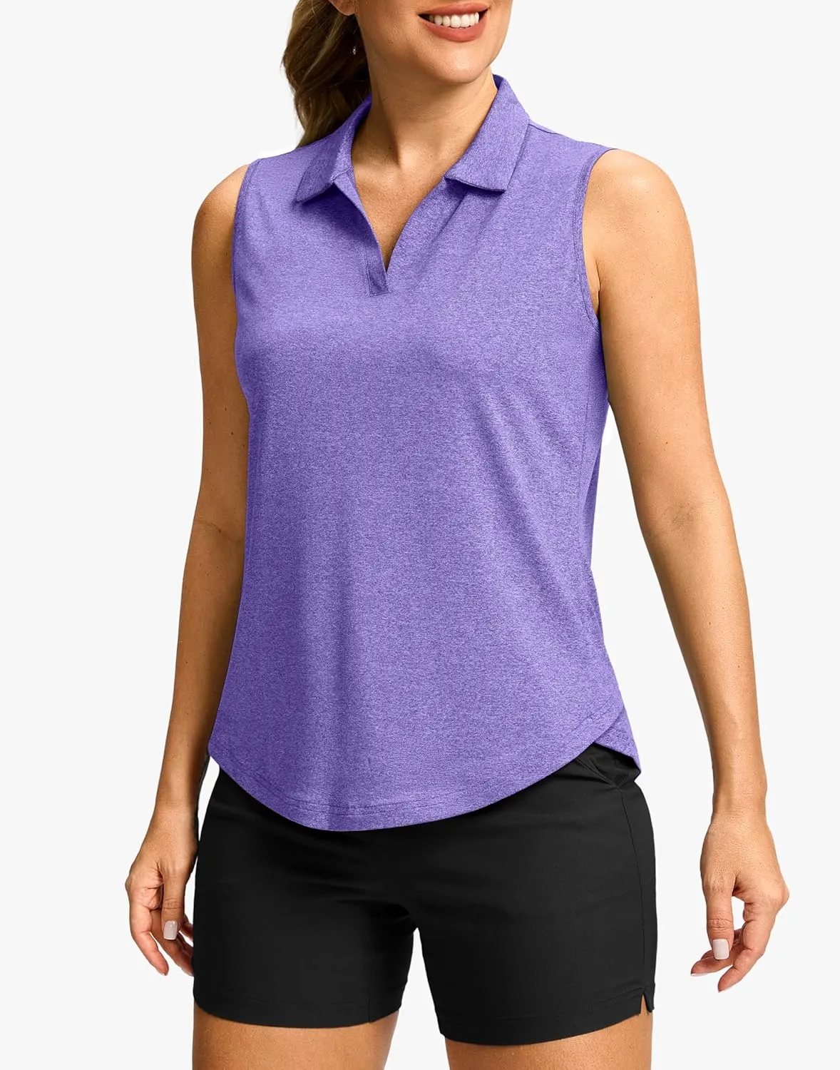 G Gradual Sleeveless Golf Shirts for Women Collared V Neck Tennis Tank Top Cooling Polo UPF 50  Quick Dry Lightweight