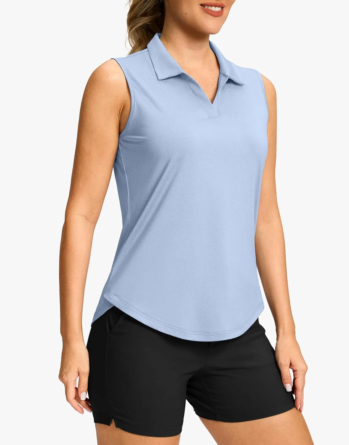 G Gradual Sleeveless Golf Shirts for Women Collared V Neck Tennis Tank Top Cooling Polo UPF 50  Quick Dry Lightweight
