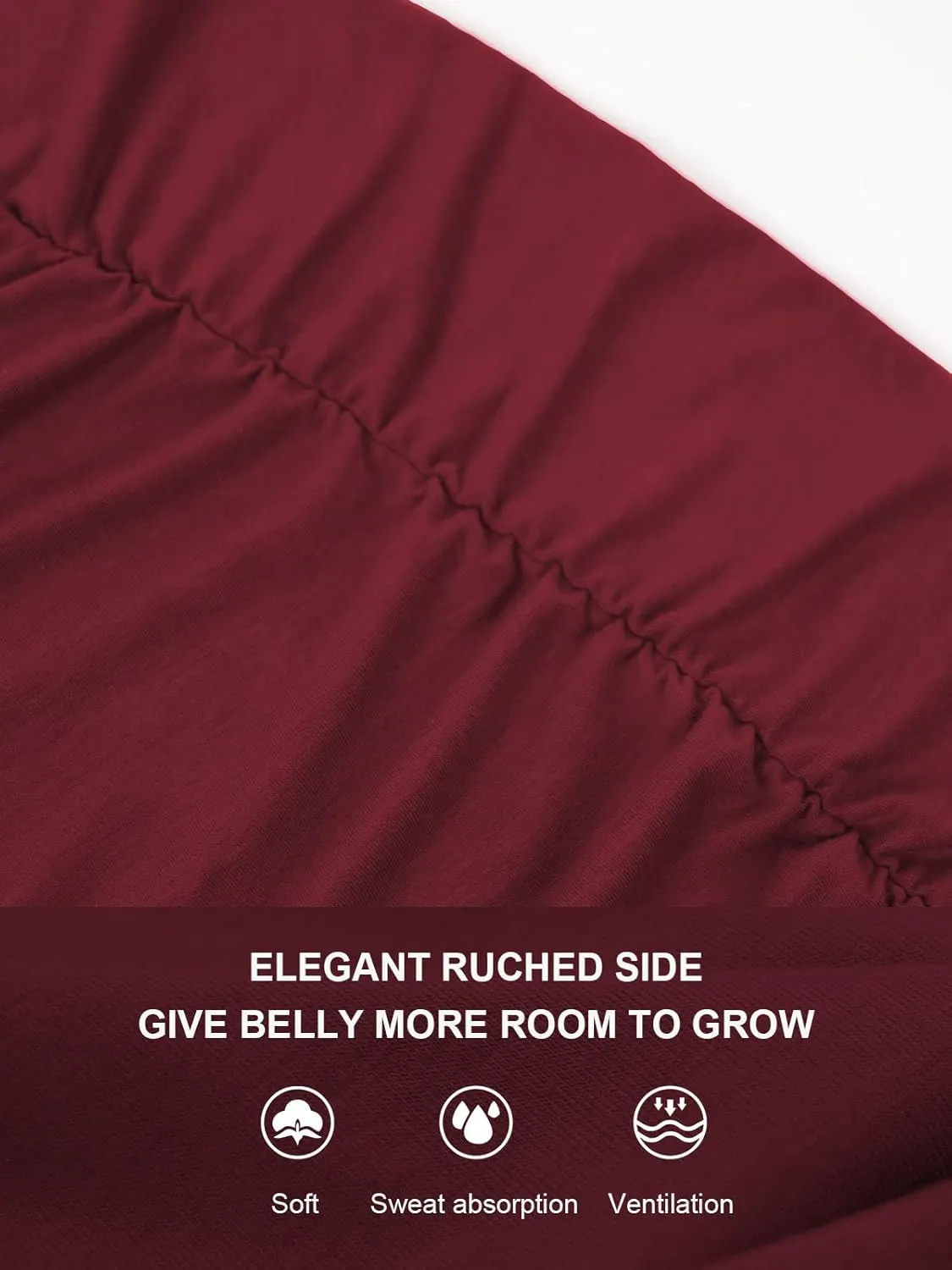 Glampunch Women's Maternity Shirts Short & Long Sleeve Tie Front Wrap Maternity Tops