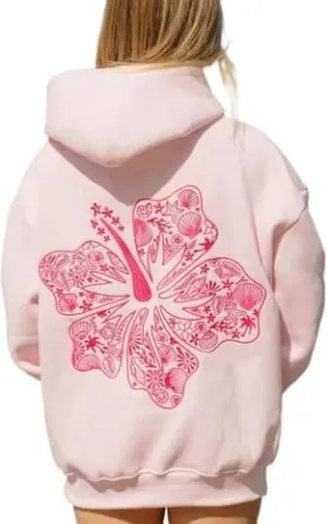 Graphic Hoodies Women Y2k Oversized Sweatshirt Long Sleeve Pullover Sweater Cute Hooded Preppy Top Aesthetic Shirts L/L