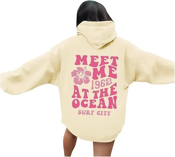 Graphic Hoodies Women Y2k Oversized Sweatshirt Long Sleeve Pullover Sweater Cute Hooded Preppy Top Aesthetic Shirts L/L