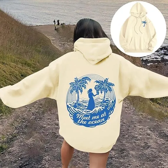 Graphic Hoodies Women Y2k Oversized Sweatshirt Long Sleeve Pullover Sweater Cute Hooded Preppy Top Aesthetic Shirts L/L