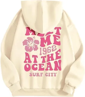 Graphic Hoodies Women Y2k Oversized Sweatshirt Long Sleeve Pullover Sweater Cute Hooded Preppy Top Aesthetic Shirts L/L