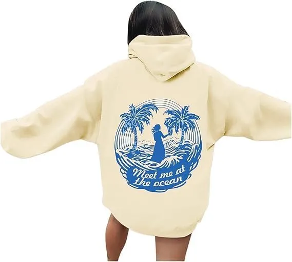 Graphic Hoodies Women Y2k Oversized Sweatshirt Long Sleeve Pullover Sweater Cute Hooded Preppy Top Aesthetic Shirts L/L