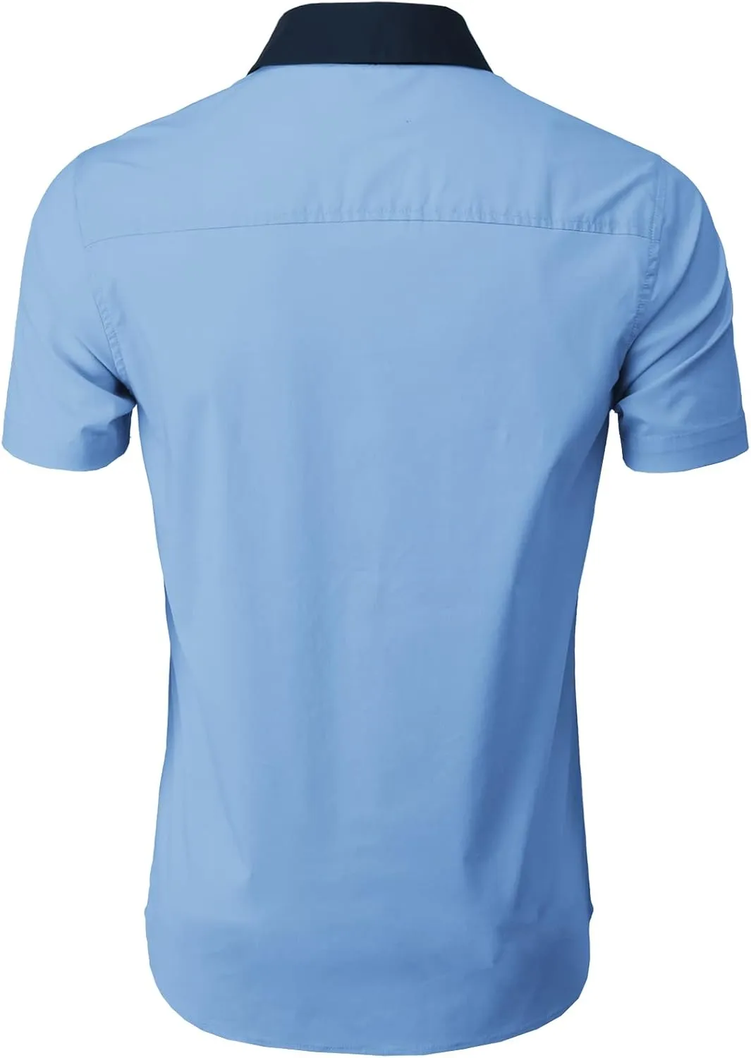 H2H Mens Slim Fit Short Sleeve Botton Down Shirts Casual Business Uniform
