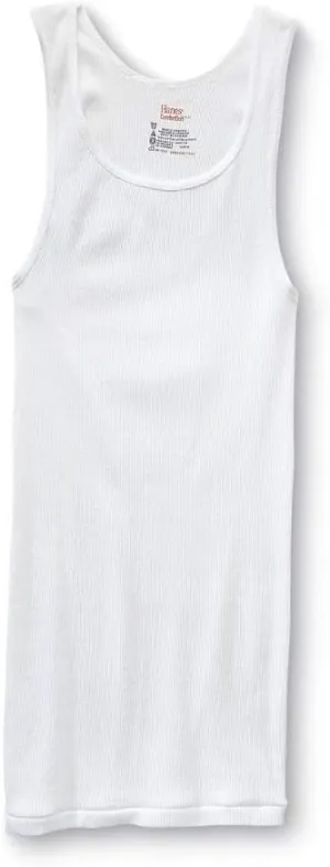 Hanes Best Tagless Ring Spun Cotton Tank Tagless A-Shirts 6-Pack