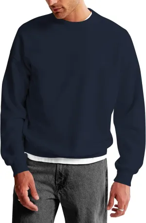 Hat and Beyond Mens Ultimate Heavyweight Sweatshirt Crew Neck Fleece Essentials Pullover Comfort Sweater XS-5XL