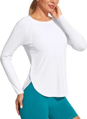 Heathyoga Long Sleeve Workout Tops for Women Sun Shirt UPF 50  SPF UV Protection Hiking Swim Shirts for Woman Rash Guard