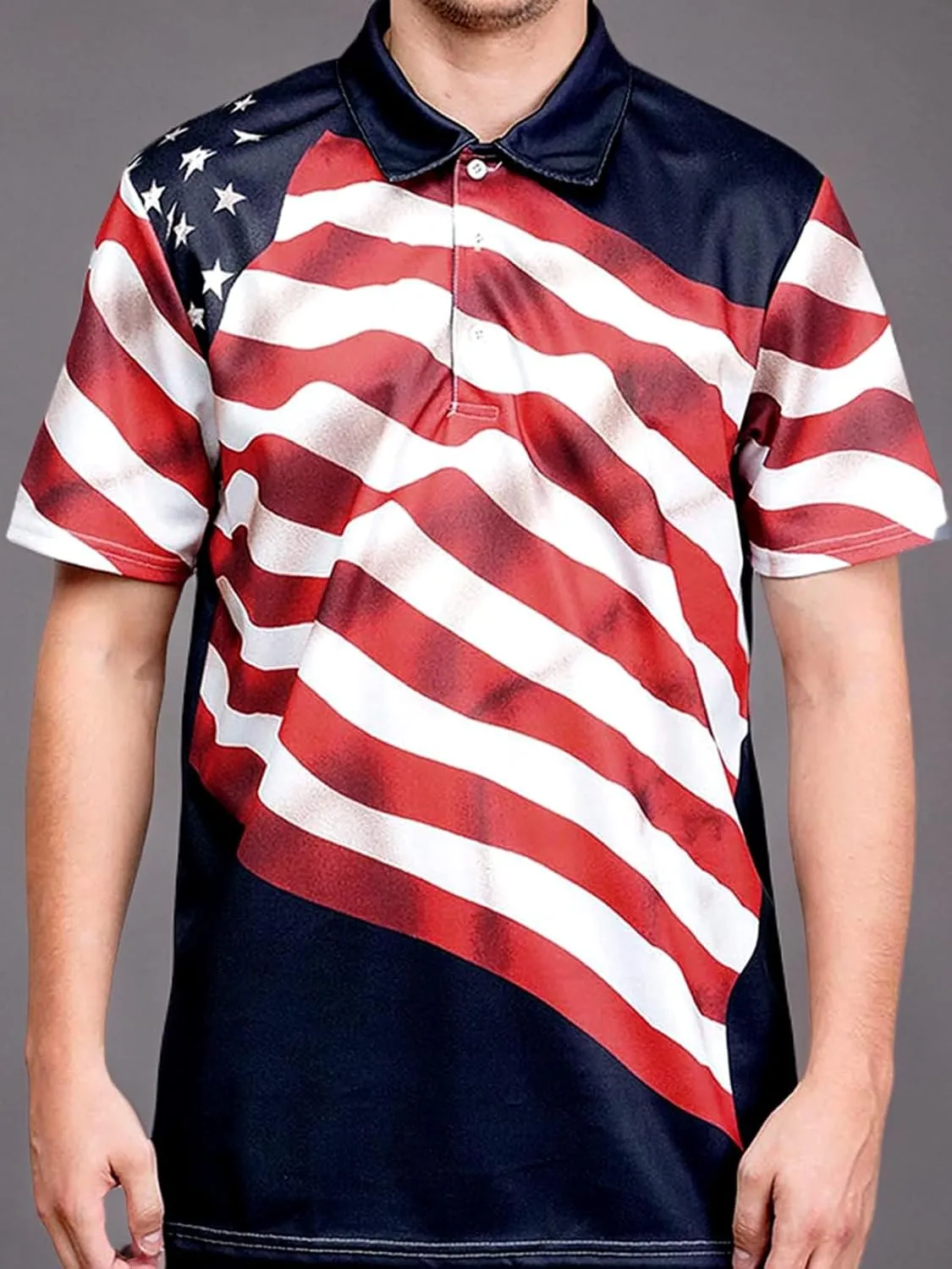 HIVICHI Golf Shirts for Men Funny Hawaiian Crazy Print Mens Polo Shirt