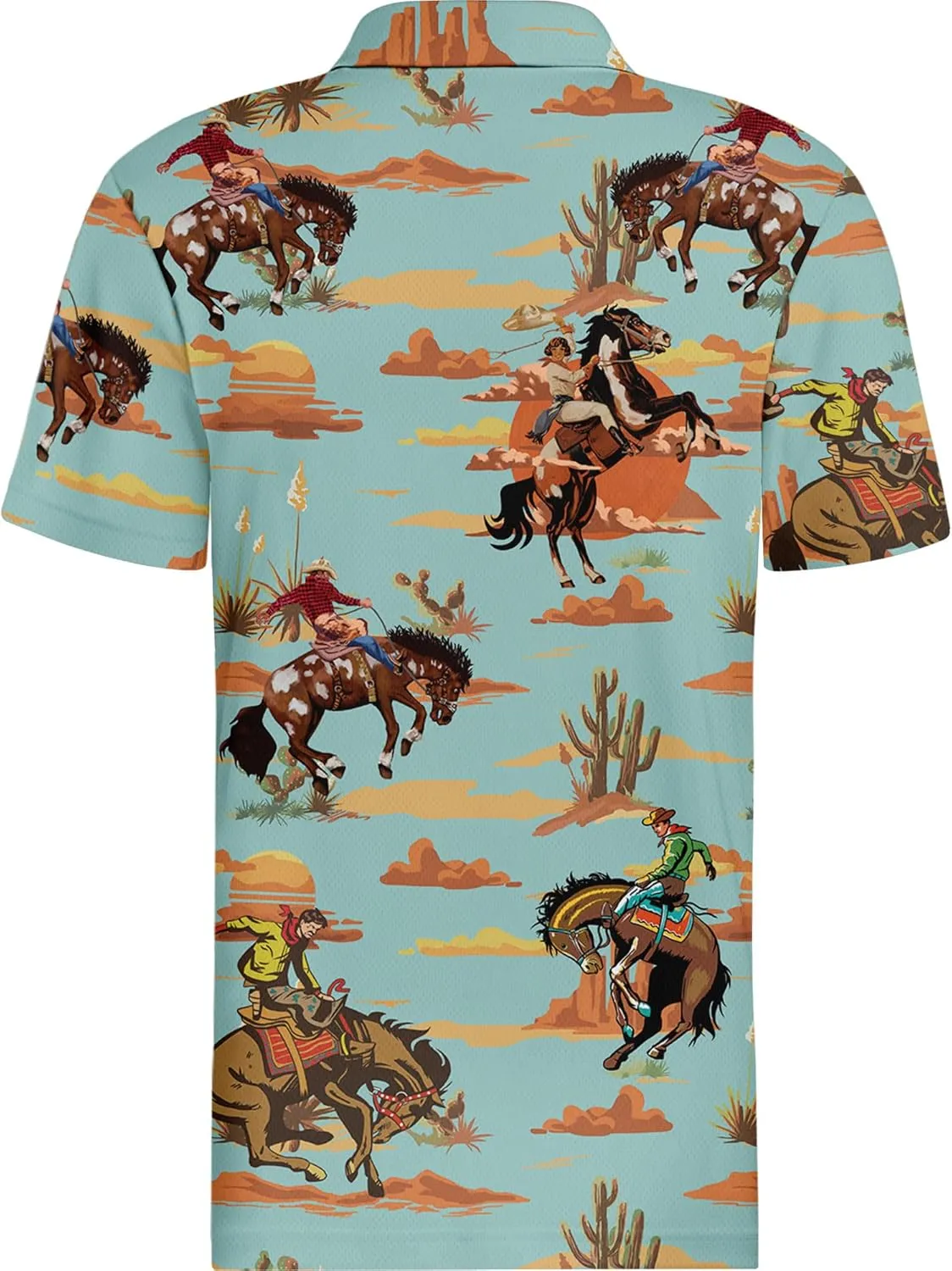 HIVICHI Golf Shirts for Men Funny Hawaiian Crazy Print Mens Polo Shirt