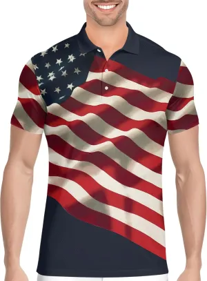 HIVICHI Golf Shirts for Men Funny Hawaiian Crazy Print Mens Polo Shirt