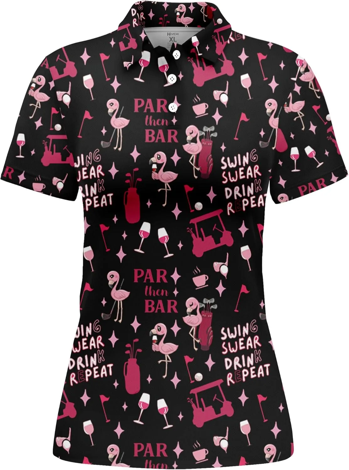 HIVICHI Womens Golf Shirt Hawaiian Funny Crazy Polo Shirts for Women