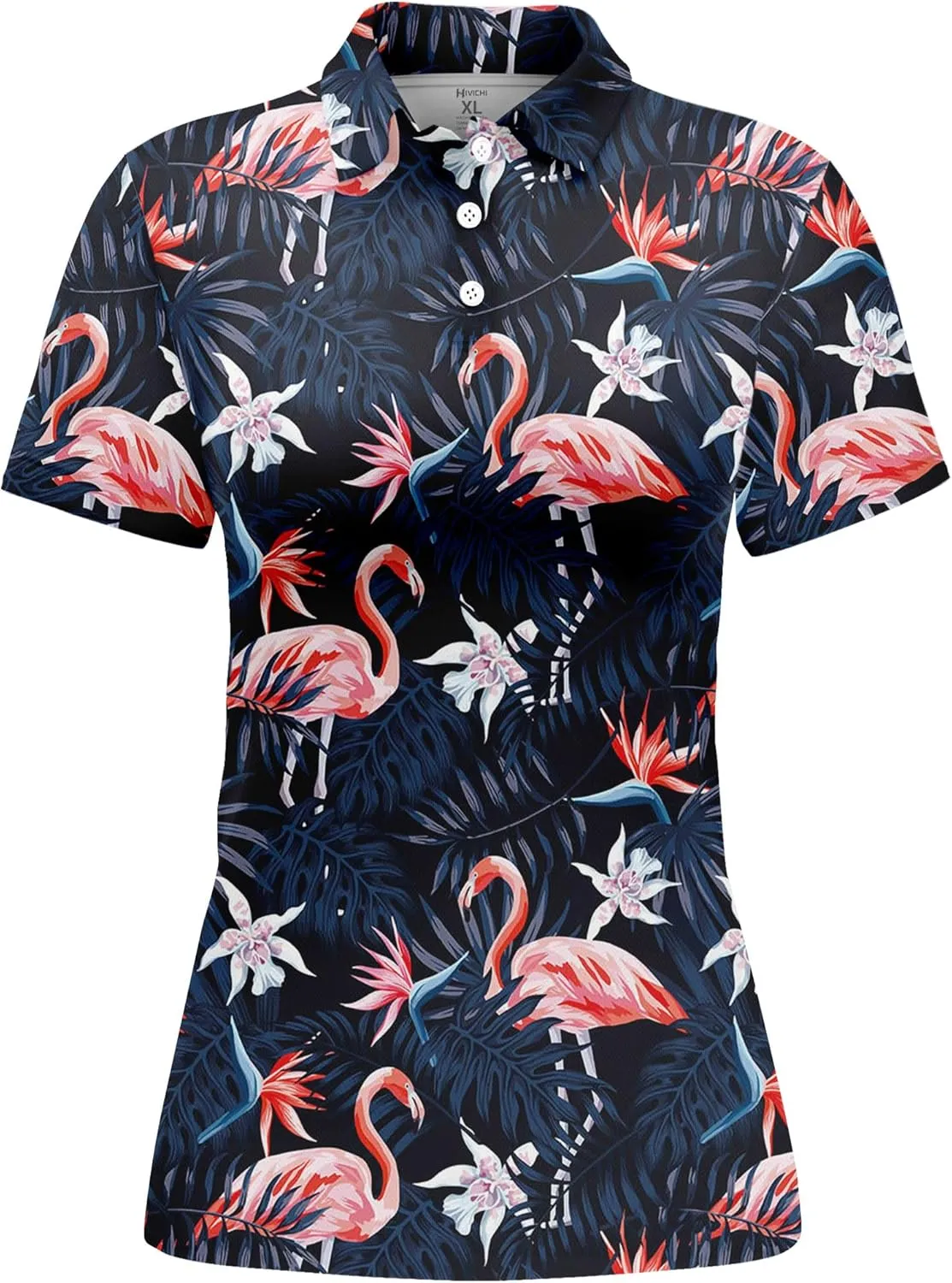 HIVICHI Womens Golf Shirt Hawaiian Funny Crazy Polo Shirts for Women