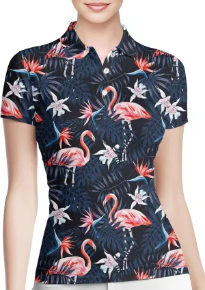 HIVICHI Womens Golf Shirt Hawaiian Funny Crazy Polo Shirts for Women